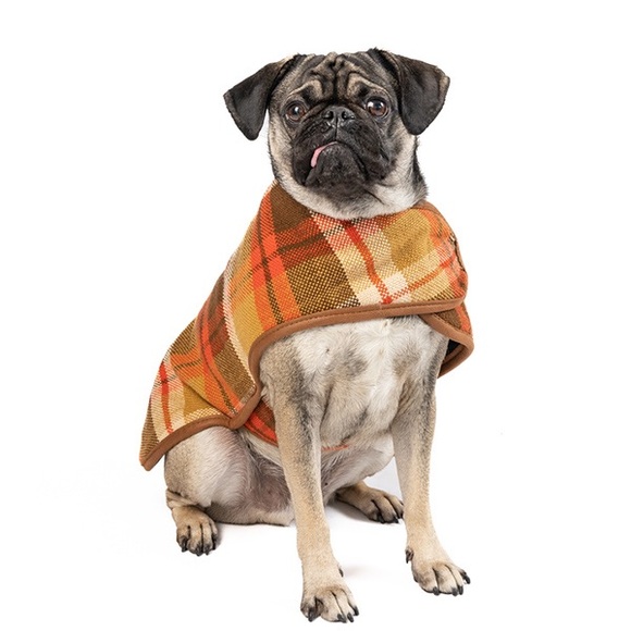 Chilly Dog Rustic Plaid Wool Dog Blanket Winter Coat Sizes XS/XXL